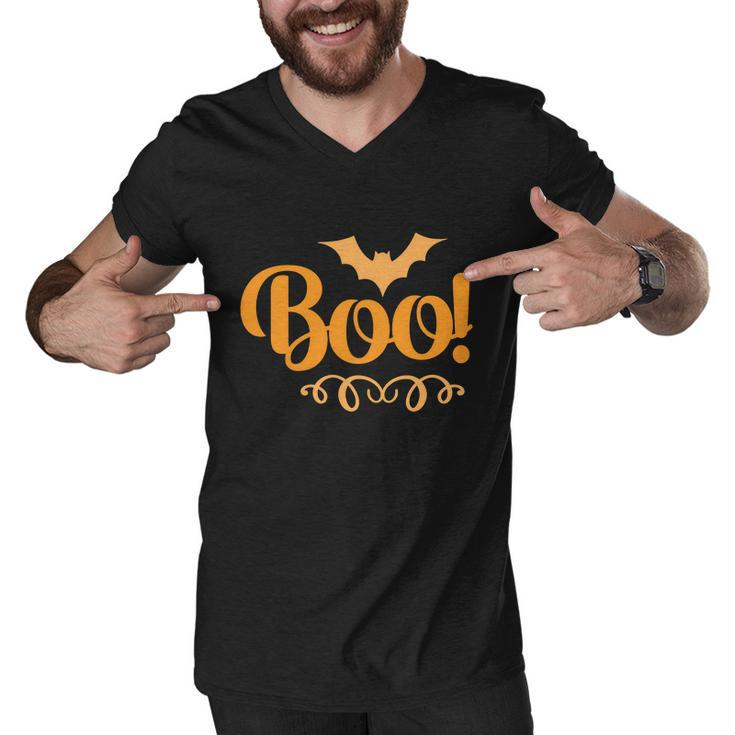 Boo Ghost Bat Halloween Quote Men V-Neck Tshirt
