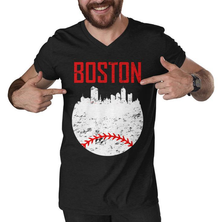 Boston Baseball City Men V-Neck Tshirt