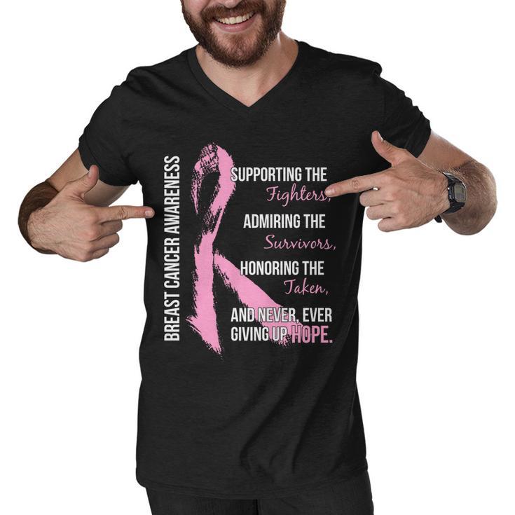 Breast Cancer Awareness Never Give Up Hope Men V-Neck Tshirt