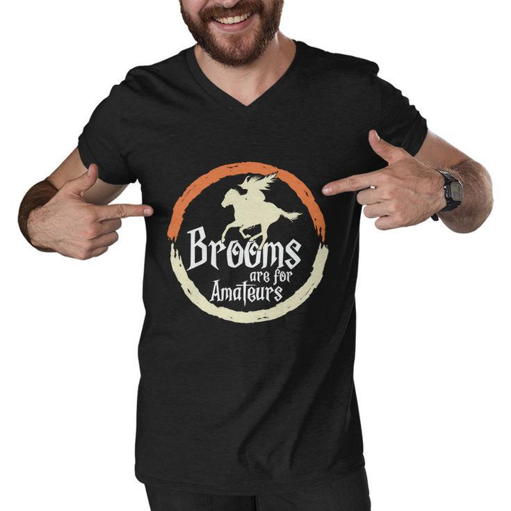 Brooms Are For Amateurs Halloween Quote Men V-Neck Tshirt