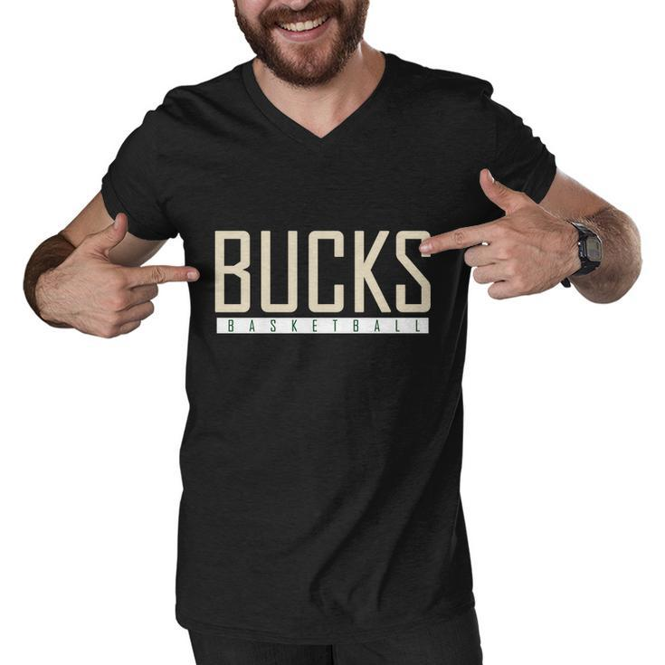 Bucks Basketball Men V-Neck Tshirt