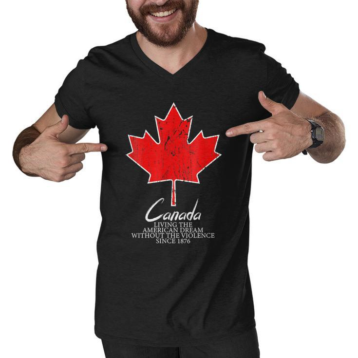 Canada Living The American Dream Without The Violence Since  V5 Men V-Neck Tshirt