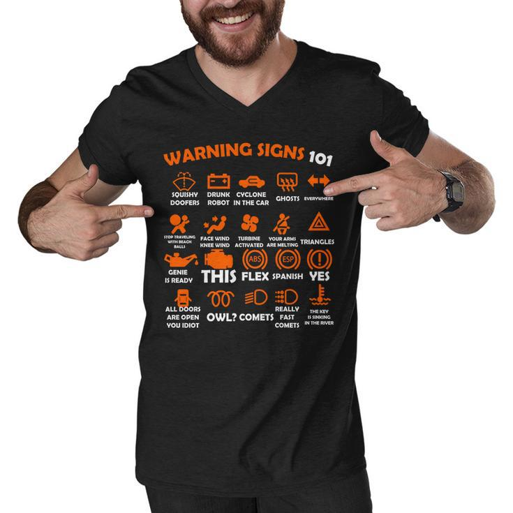 Car Warning Signs 101 Funny Tshirt Men V-Neck Tshirt