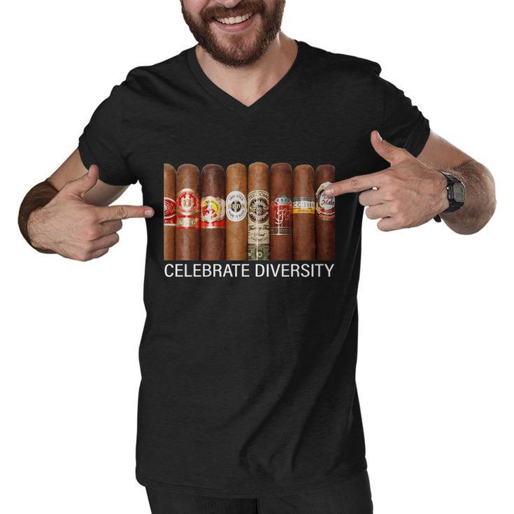 Celebrate Diversity Cigars Men V-Neck Tshirt