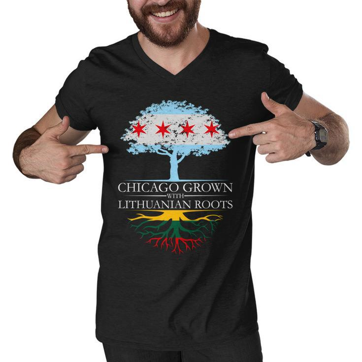 Chicago Grown With Lithuanian Roots Tshirt Men V-Neck Tshirt