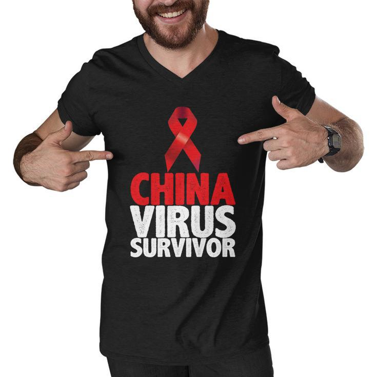 China Virus Survivor Tshirt Men V-Neck Tshirt