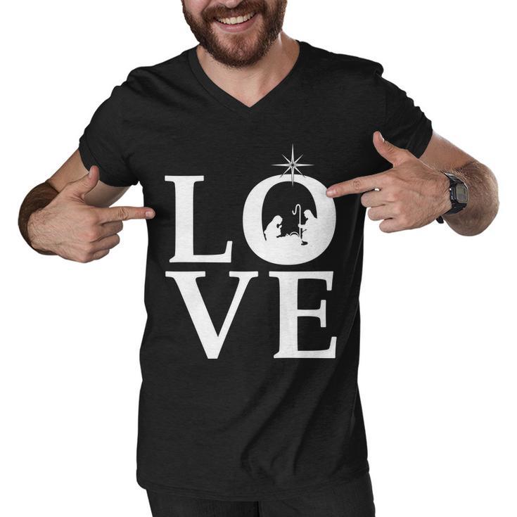 Christmas Nativity Love Men V-Neck Tshirt