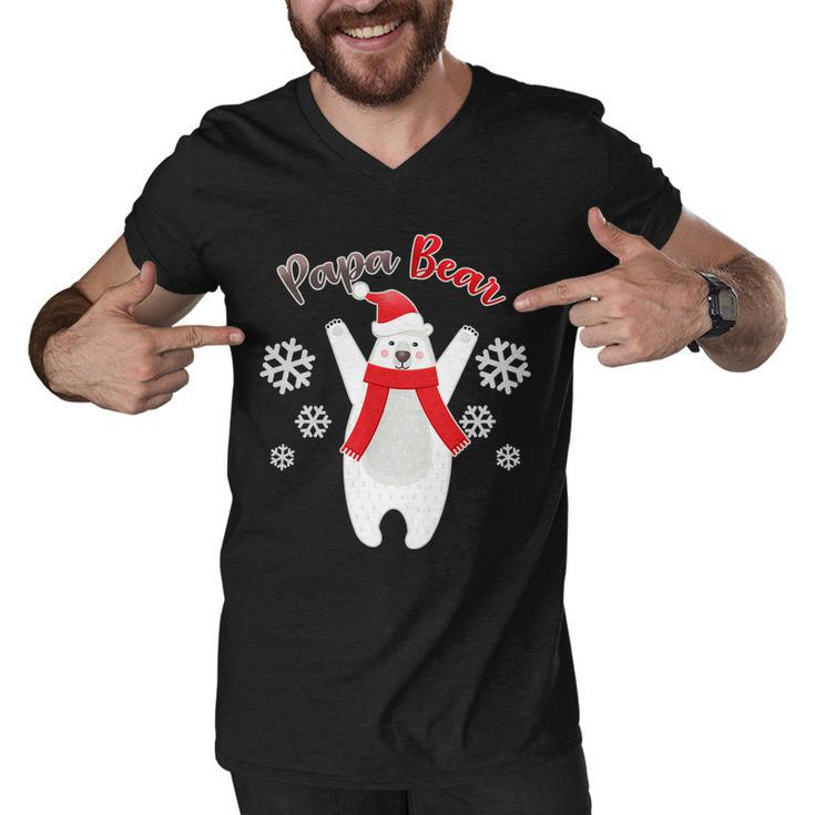 Christmas Papa Bear Tshirt Men V-Neck Tshirt
