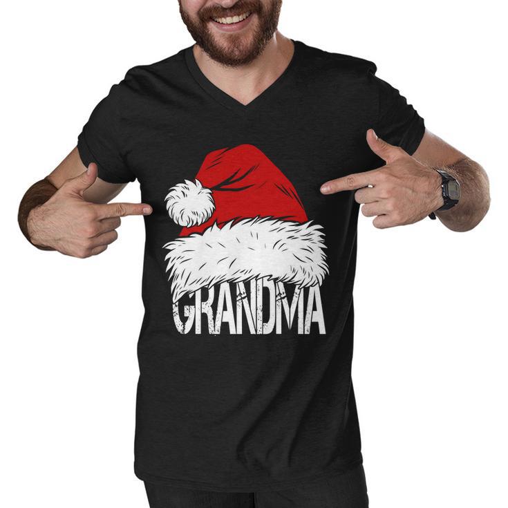 Christmas Santa Hat Grandma Tshirt Men V-Neck Tshirt