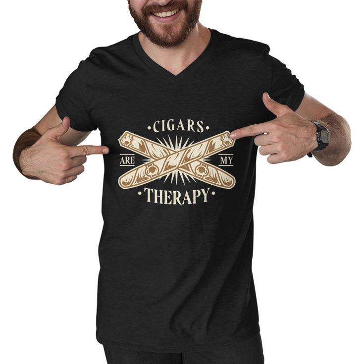 Cigars Are My Therapy Tshirt Men V-Neck Tshirt