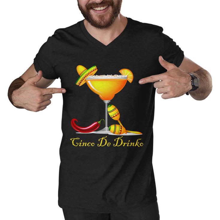 Cinco De Drinko Margarita Mayo Funny Day Of The Dead Tshirt Men V-Neck Tshirt