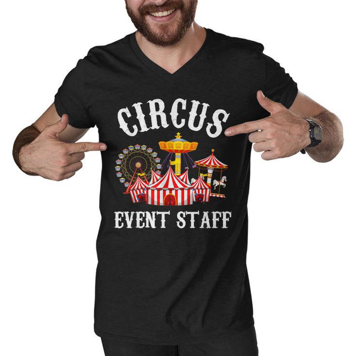 Circus Event Staff Carnival - Birthday Party Themed Vintage  Men V-Neck Tshirt