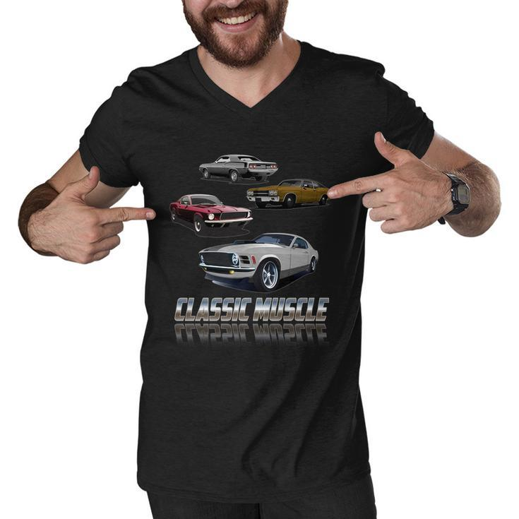Classic Muscle Classic Sports Cars Tshirt Men V-Neck Tshirt