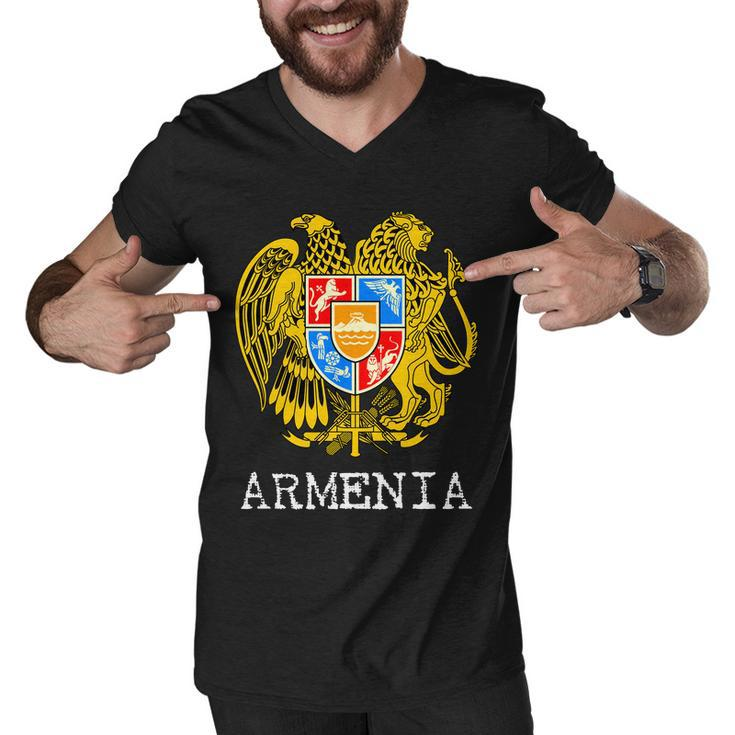 Coat Of Arms Of Armenia Men V-Neck Tshirt