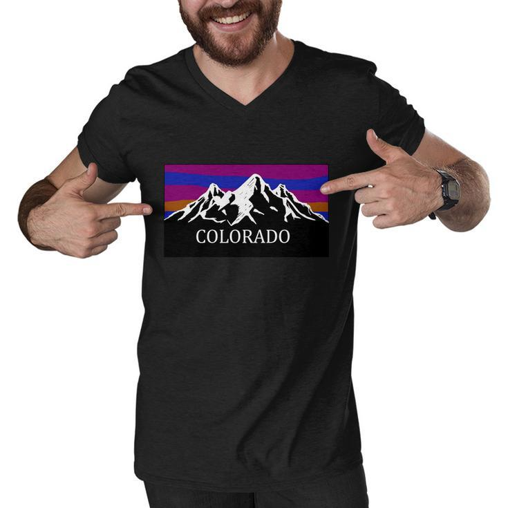 Colorado Mountains Outdoor Flag Mcma Men V-Neck Tshirt
