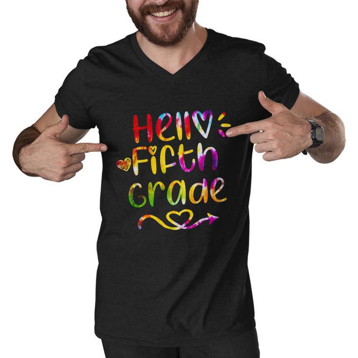Colorful Hello Fifth Grade Men V-Neck Tshirt