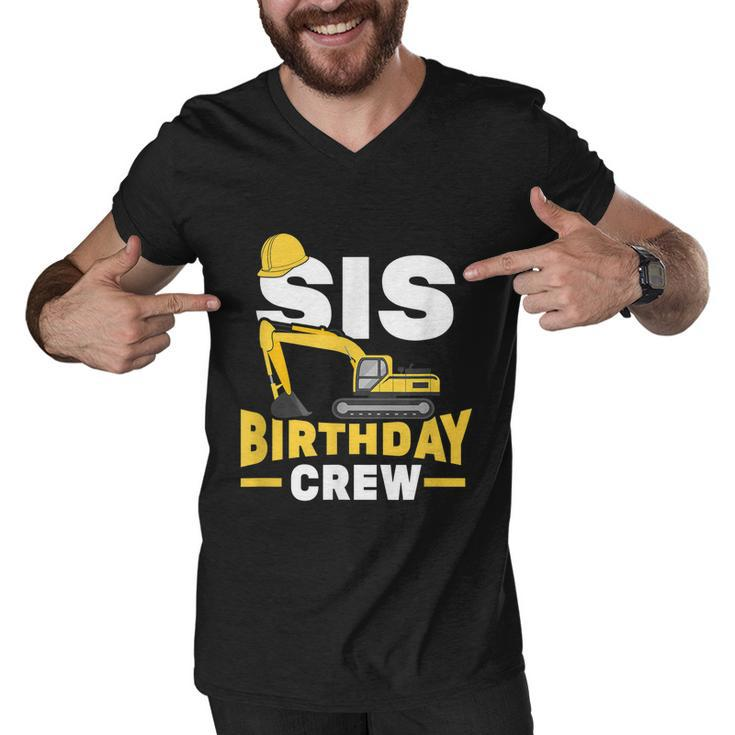 Construction Birthday Party Digger Sister Sis Birthday Crew Graphic Design Printed Casual Daily Basic Men V-Neck Tshirt