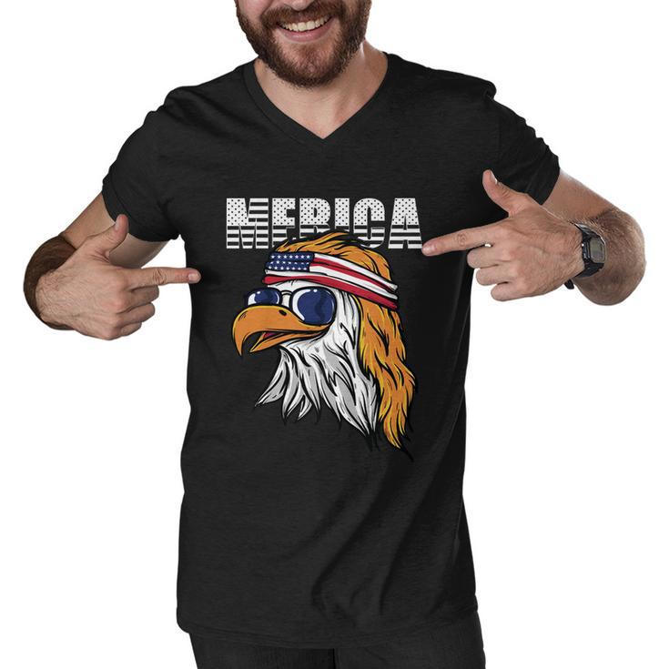 Cool Merica Eagle Mullet Usa 4Th Of July Gift Men V-Neck Tshirt