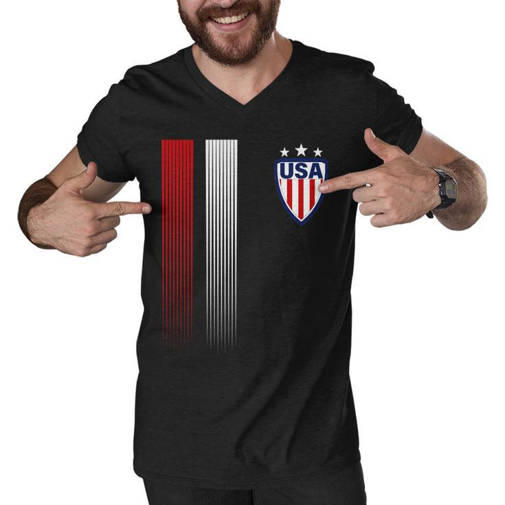 Cool Usa Soccer Jersey Stripes Tshirt Men V-Neck Tshirt