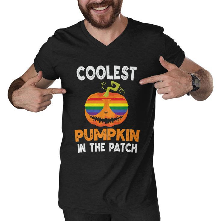 Coolest Pumpkin In The Patch Lgbt Gay Pride Lesbian Bisexual Ally Quote Men V-Neck Tshirt