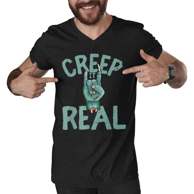 Creep It Real Rocker Zombie Halloween Men V-Neck Tshirt