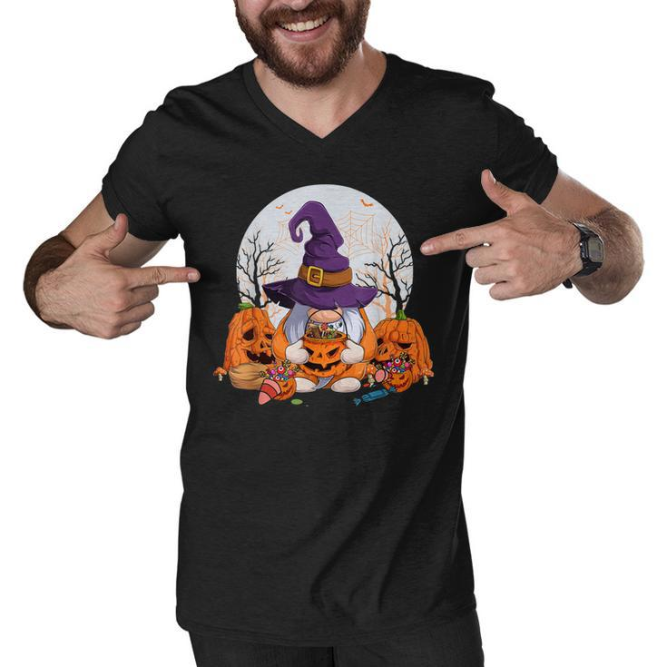 Cute Gnomes Happy Halloween Fall Candy Corn Pumpkin Men Kid  V3 Men V-Neck Tshirt