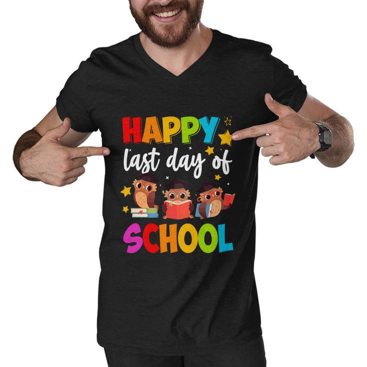 Cute Owls Happy Last Day Of School Gift Men V-Neck Tshirt
