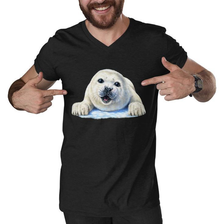 Cute Seal Wildlife Tshirt Men V-Neck Tshirt