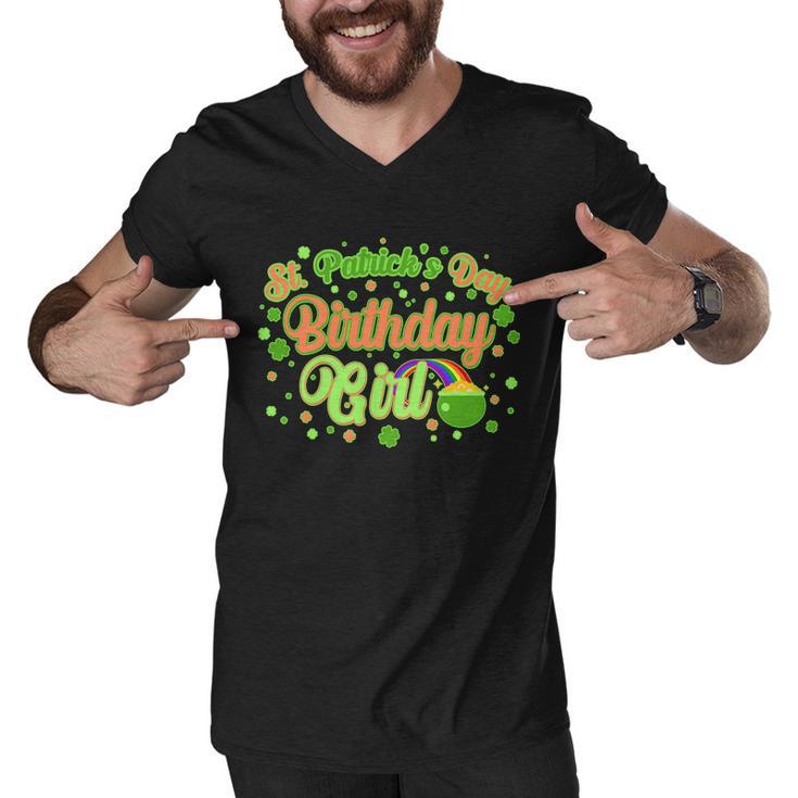 Cute St Patricks Day Birthday Girl Men V-Neck Tshirt