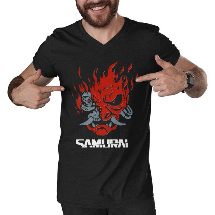 Cyberpunk Cyborg Samurai Men V-Neck Tshirt