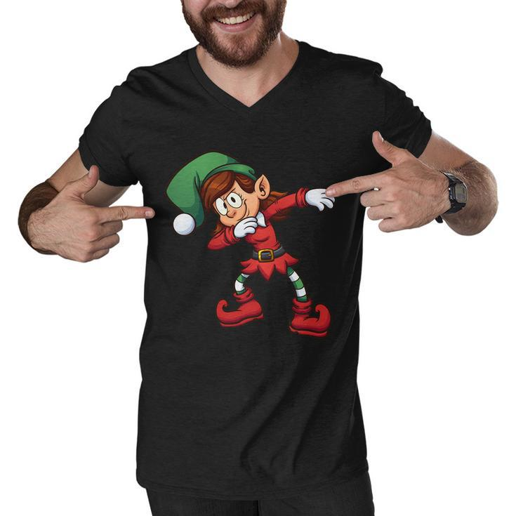 Dabbing Elf Cute Funny Christmas Tshirt Men V-Neck Tshirt