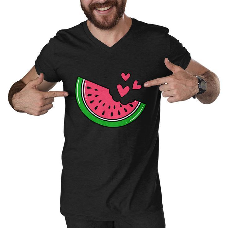 Dabbing Watermelon Kawaii Dab Summer Fruit Melon Lover Men V-Neck Tshirt