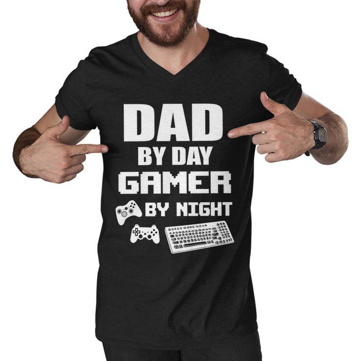 Dad By Day Gamer By Night Tshirt Men V-Neck Tshirt