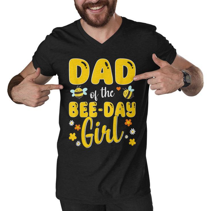 Dad Of The Bee Day Girl Birthday Family  Men V-Neck Tshirt