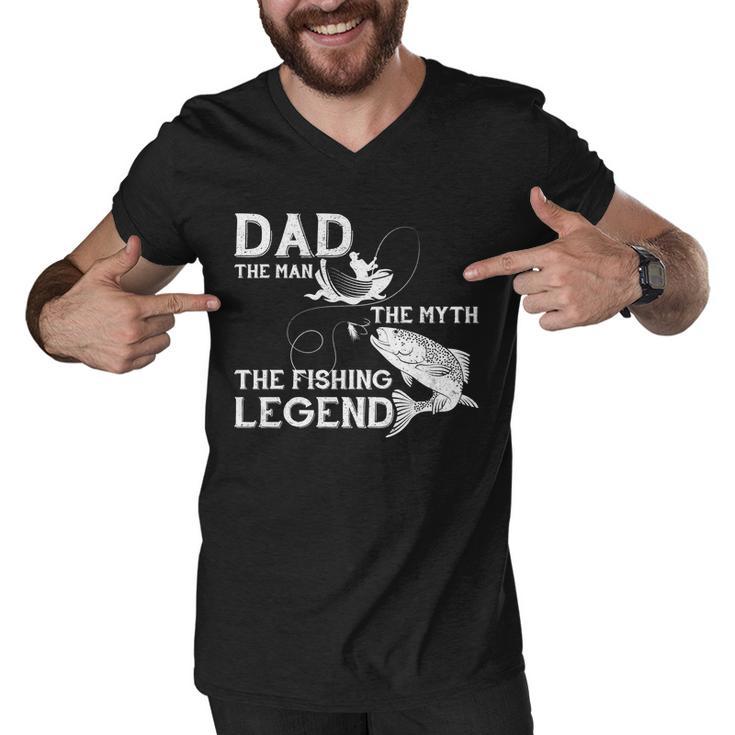 Dad The Fishing Legend Men V-Neck Tshirt