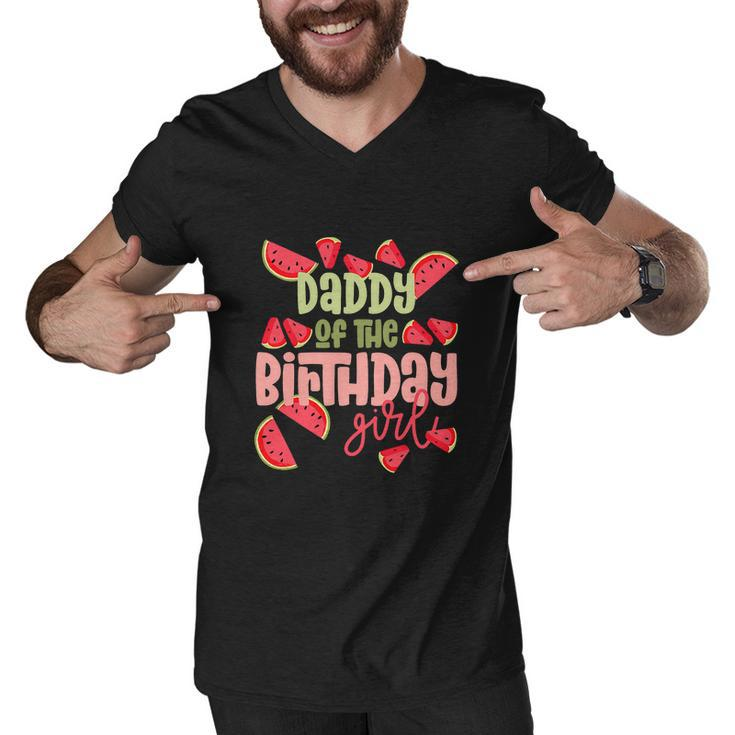 Daddy Birthday One In A Melon Watermelon Funny Birthday Girl Men V-Neck Tshirt