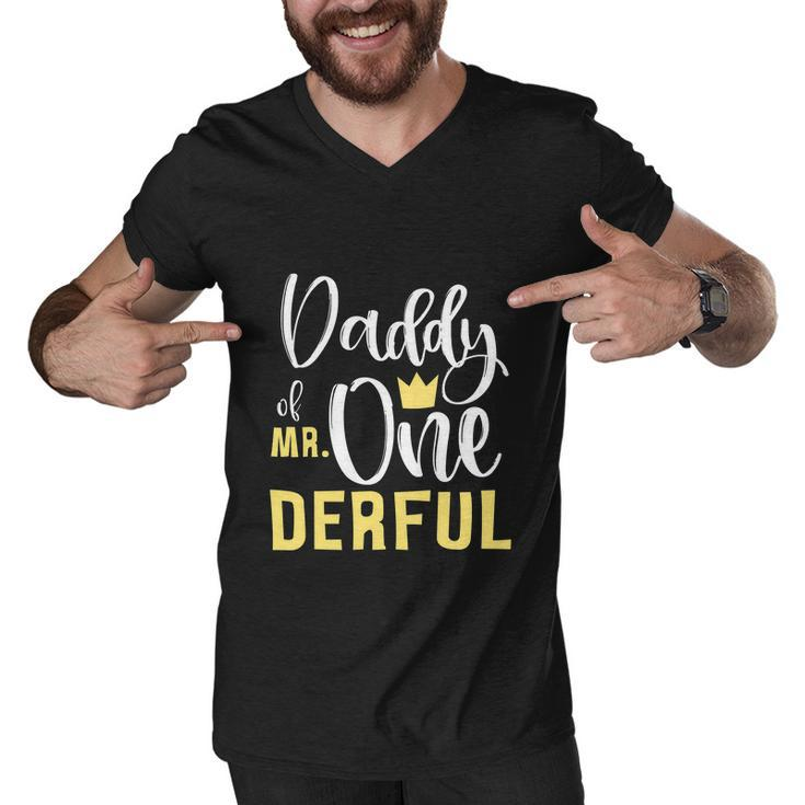 Daddy Of Mr Onederful 1St Birthday First Onederful Matching Men V-Neck Tshirt