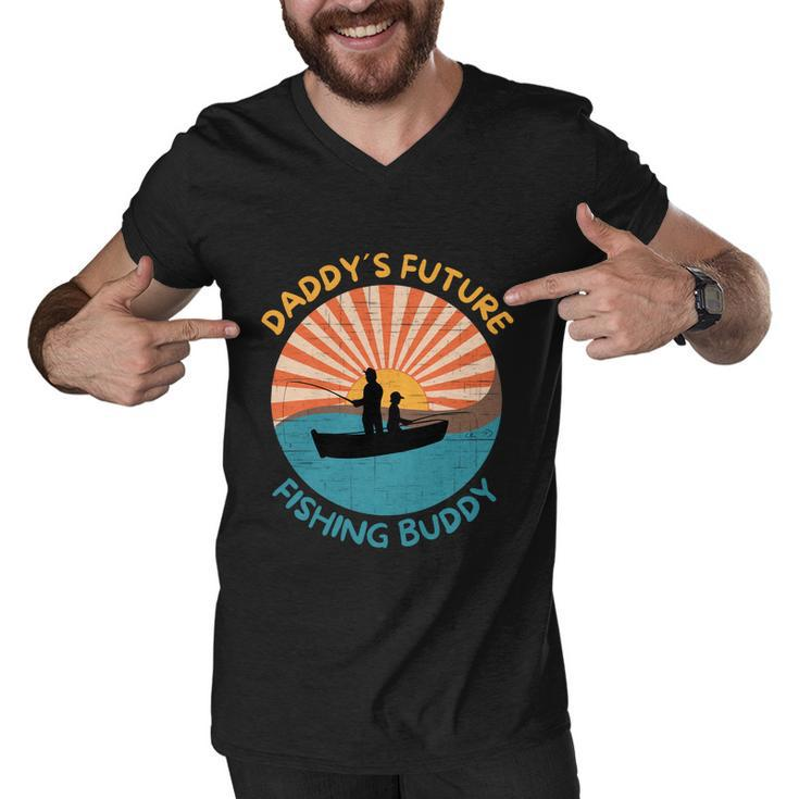 Daddys Future Fishing Buddy Quote Fathers Day Fishing Gift Graphic Design Printed Casual Daily Basic Men V-Neck Tshirt