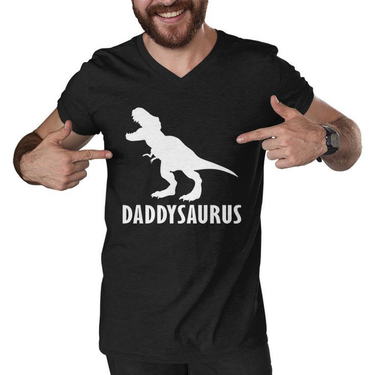 Daddysaurus Daddy Dinosaur Tshirt Men V-Neck Tshirt