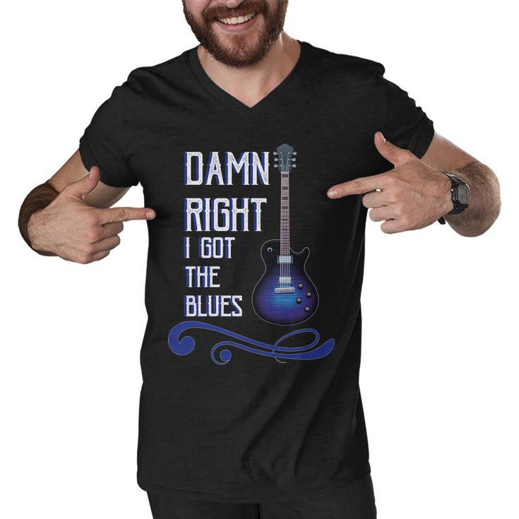 Damn Right I Got The Blues Guitar Tshirt Men V-Neck Tshirt