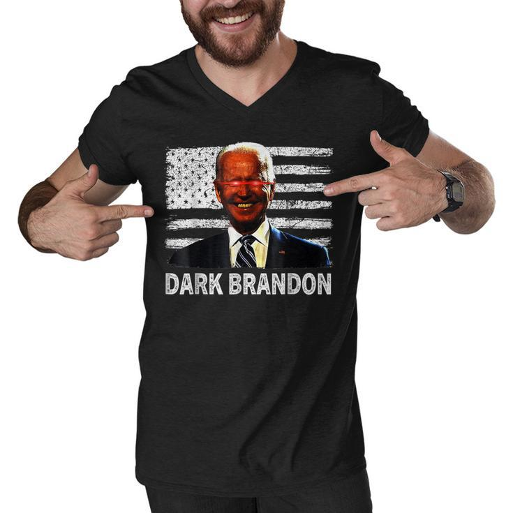 Dark Brandon Funny Biden Saving America Flag Political  Men V-Neck Tshirt
