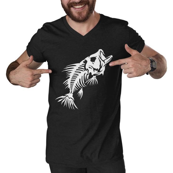 Dead Fish Skeleton X-Ray Tshirt Men V-Neck Tshirt