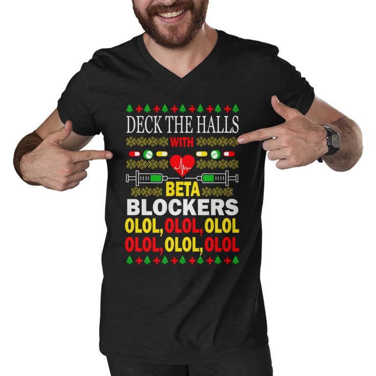 Deck The Halls With Beta Blockers Olol Men V-Neck Tshirt