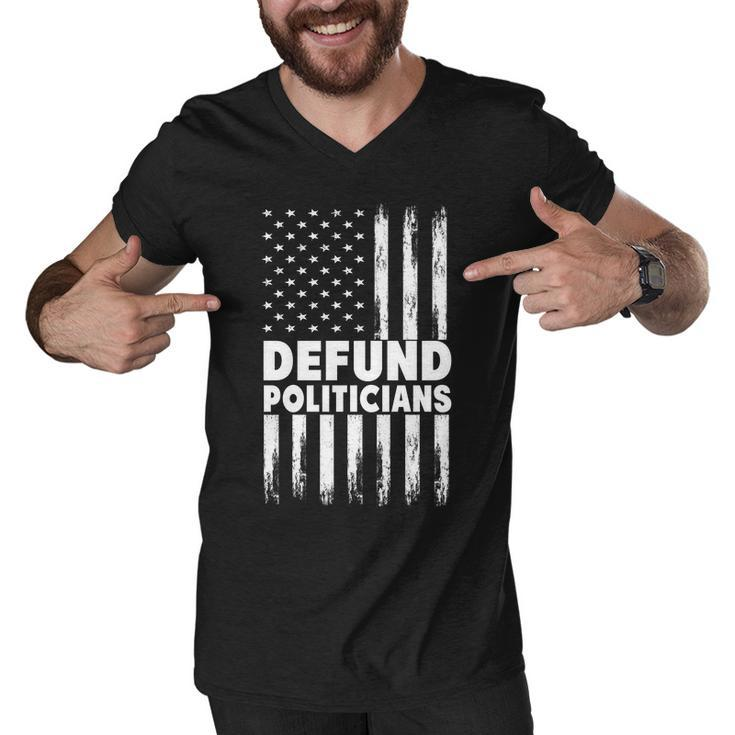 Defund Politicians Usa Flag Tshirt Men V-Neck Tshirt