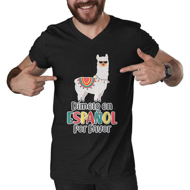 Dimelo En Espanol Por Favor Spanish Llama Men V-Neck Tshirt