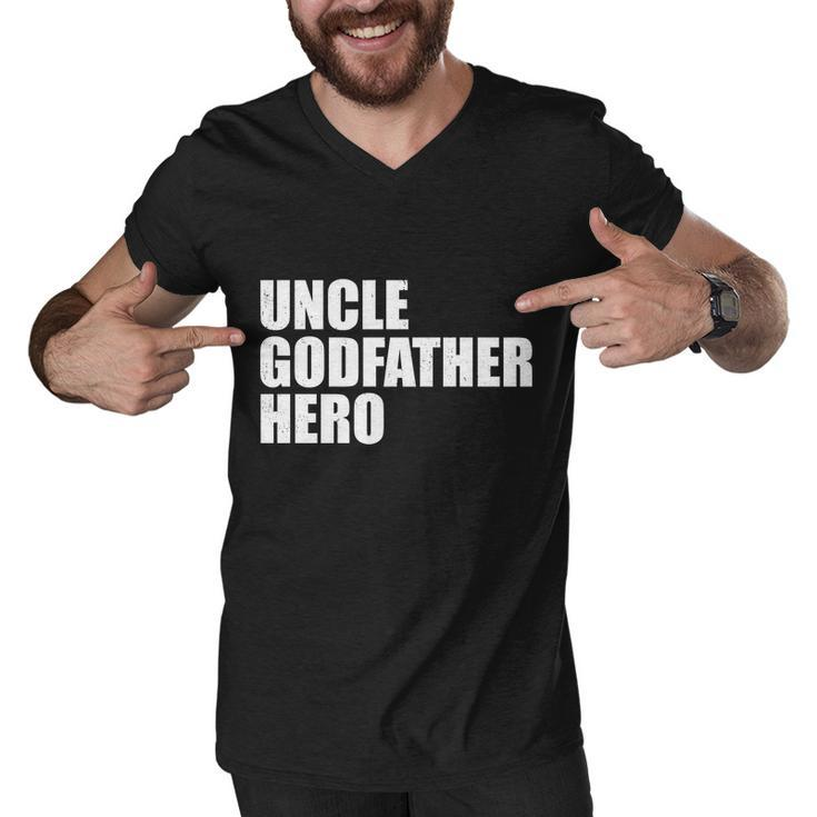 Distressed Uncle Godfather Hero Men V-Neck Tshirt