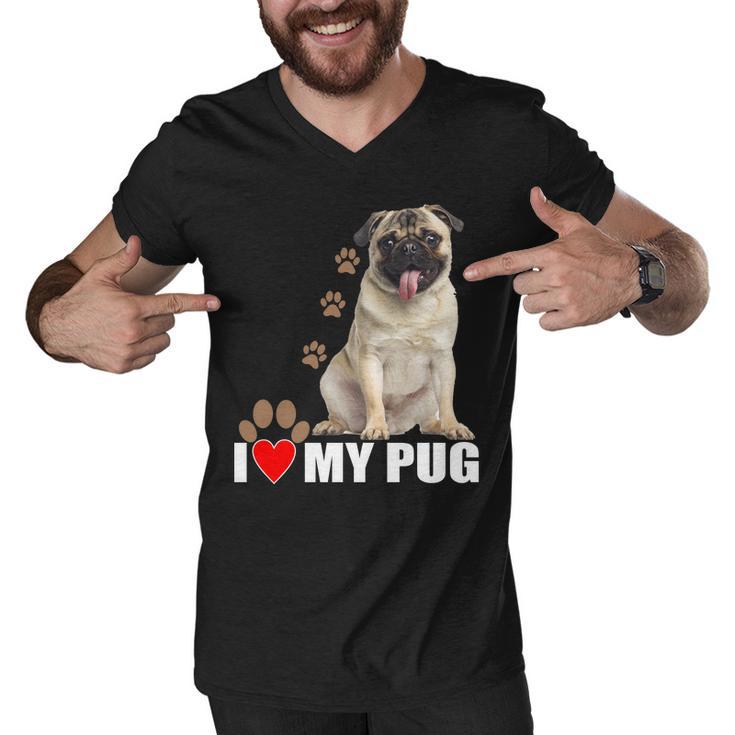 Dogs - I Love My Pug Men V-Neck Tshirt