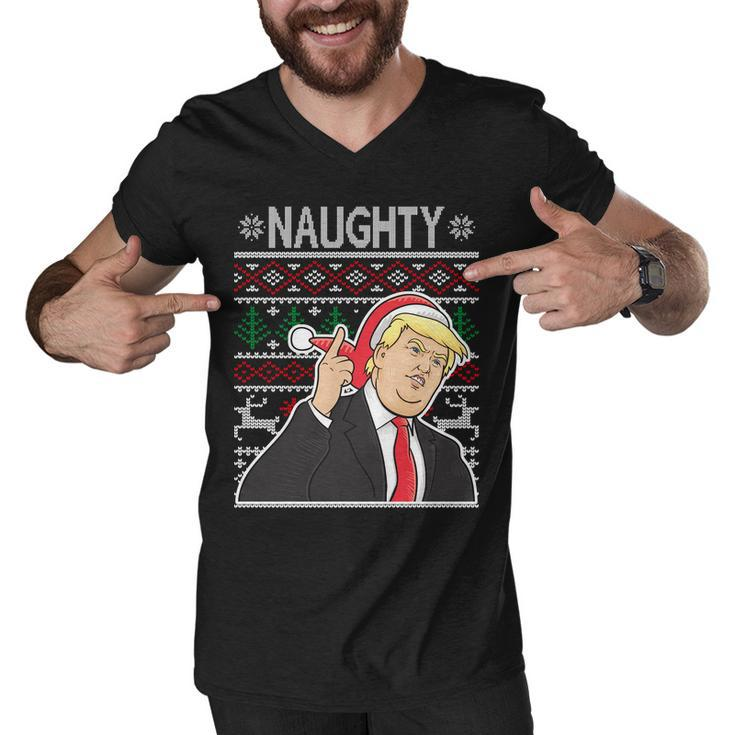 Donald Trump Naughty Ugly Christmas Men V-Neck Tshirt