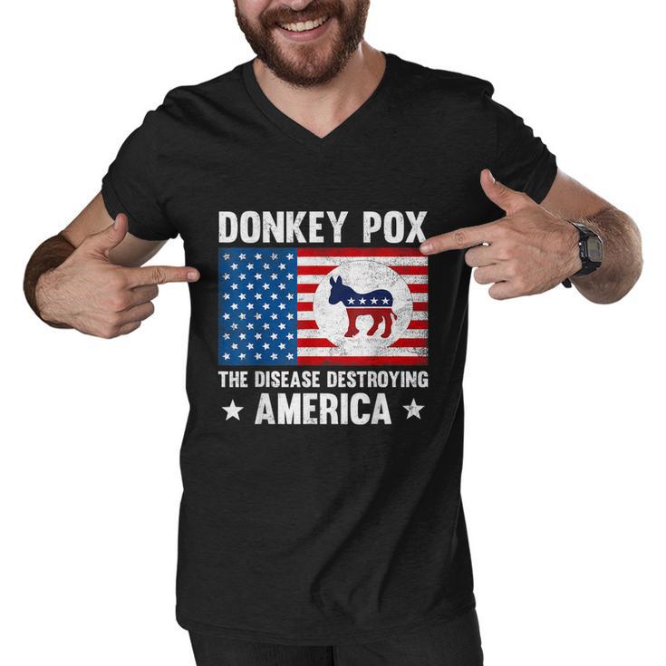 Donkey Pox The Disease Destroying America Funny Anti Biden V3 Men V-Neck Tshirt