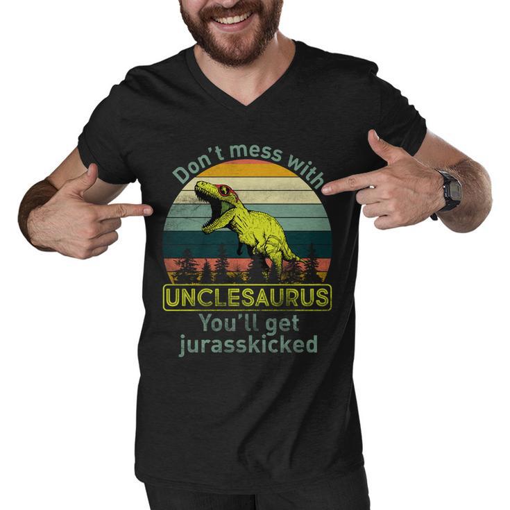 Dont Mess With Unclesaurus Tshirt Men V-Neck Tshirt